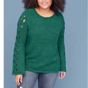 Lane Bryant Lattice Sleeve Sweater              3D